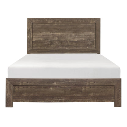 Rustic Charm Full Size Wooden Panel Bed with Brown Finish - Bed in a Box