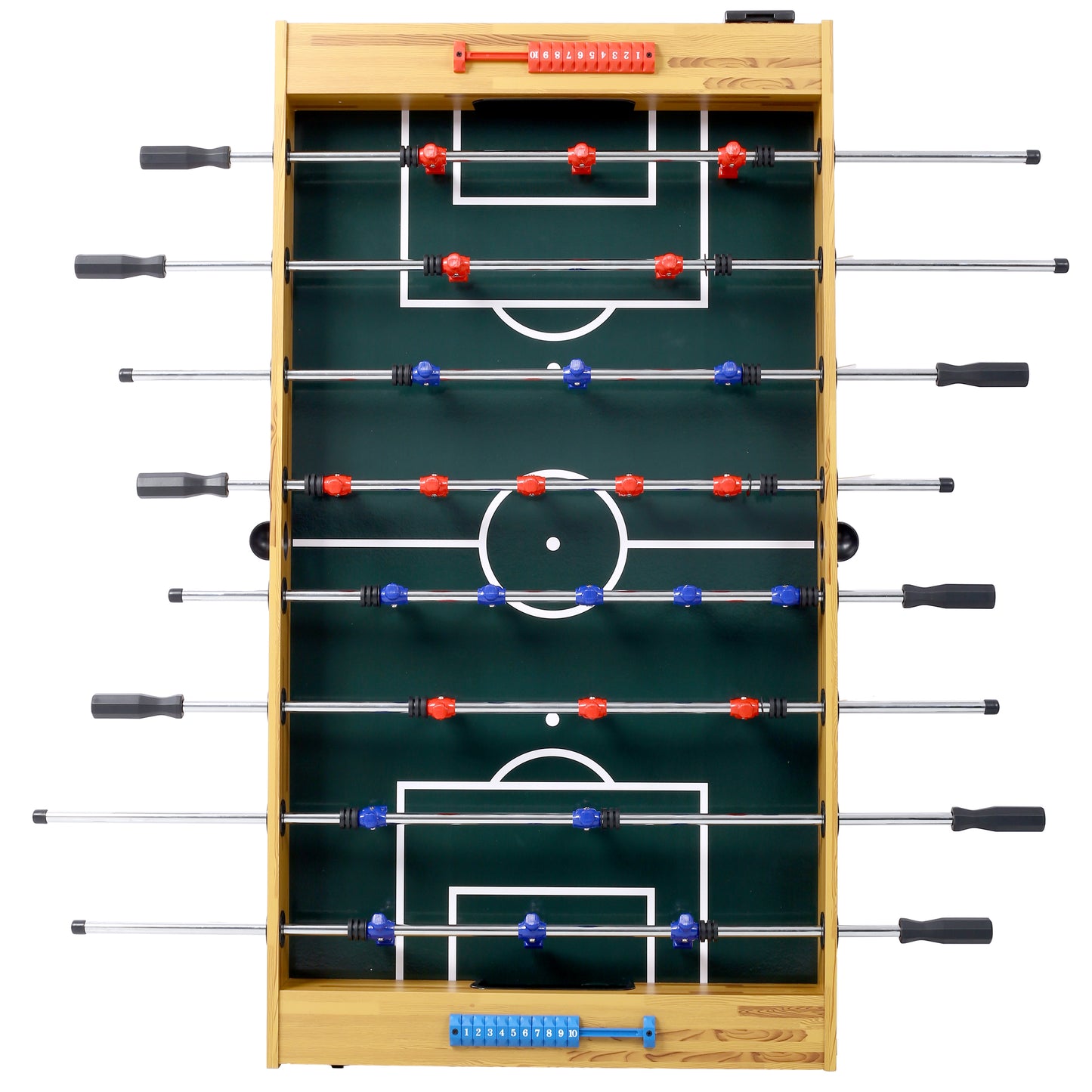 54-Inch Foosball Table for Home Game Room with Analog Scoring, 12.7mm Chrome Rods Light Cherry