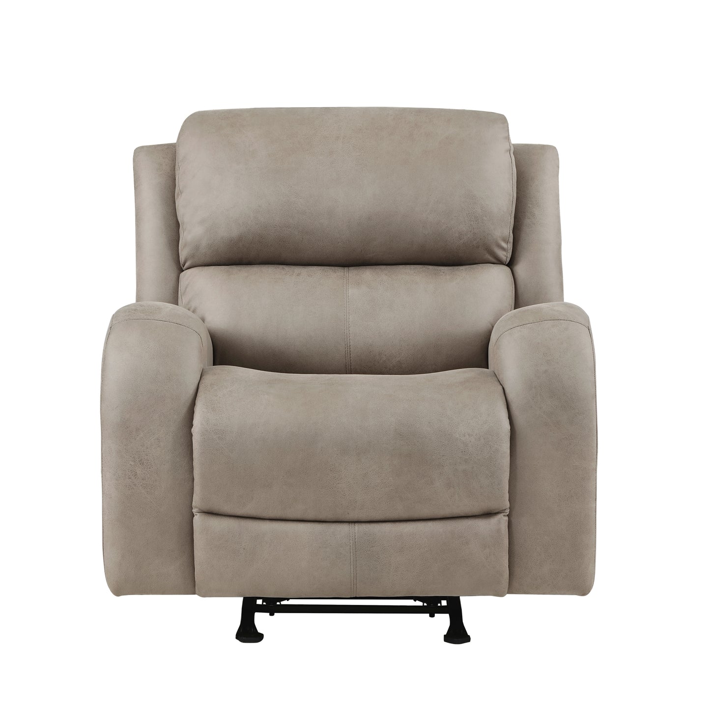 Rocker Recliner with Plush Microfiber, Transitional Living Room Chair, 38 x 38 x 40 in, 300 lb Brown