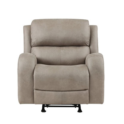 Rocker Recliner with Plush Microfiber, Transitional Living Room Chair, 38 x 38 x 40 in, 300 lb Brown