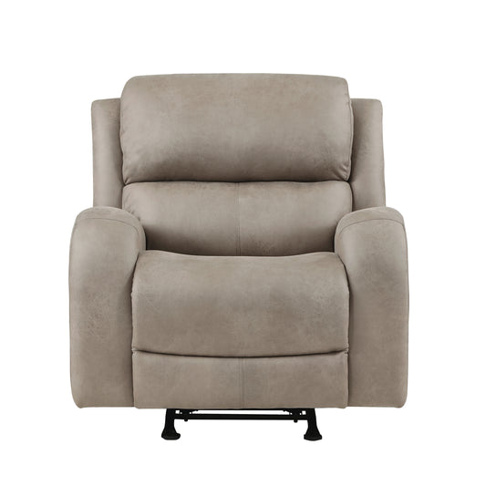 Rocker Recliner with Plush Microfiber, Transitional Living Room Chair, 38 x 38 x 40 in, 300 lb Brown