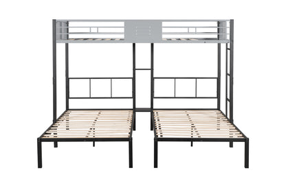 Space-Saving Triple Bunk Bed with Safety Guardrails and Versatile Design