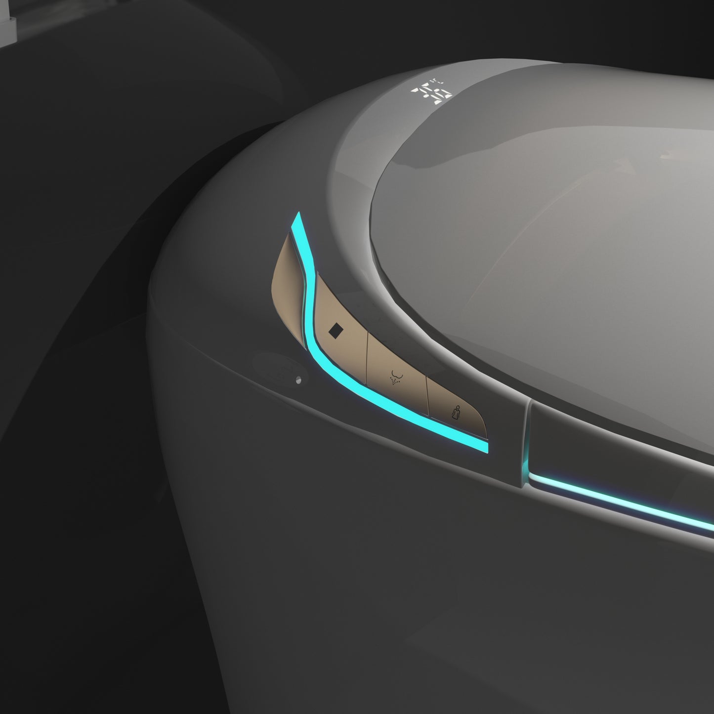 Advanced Intelligent One-Piece Smart Toilet with Integrated Bidet, Automatic Open/Close Seat, Foot Sensor Activation, LED Control Panel, Night Light, Warm Water Cleaning, and Air Drying – Modern White Design for Luxury Bathrooms