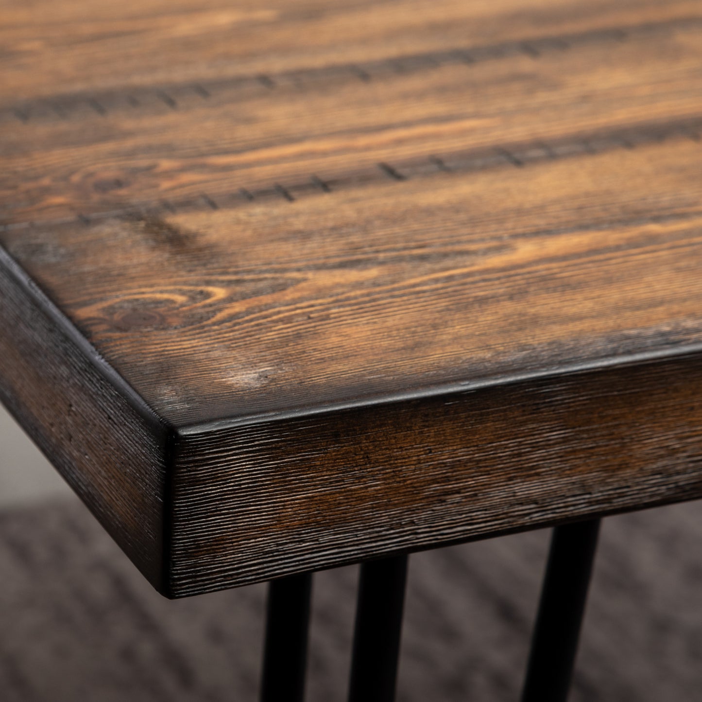 Industrial Metal Hairpin Dining Table Kitchen Rustic Pine