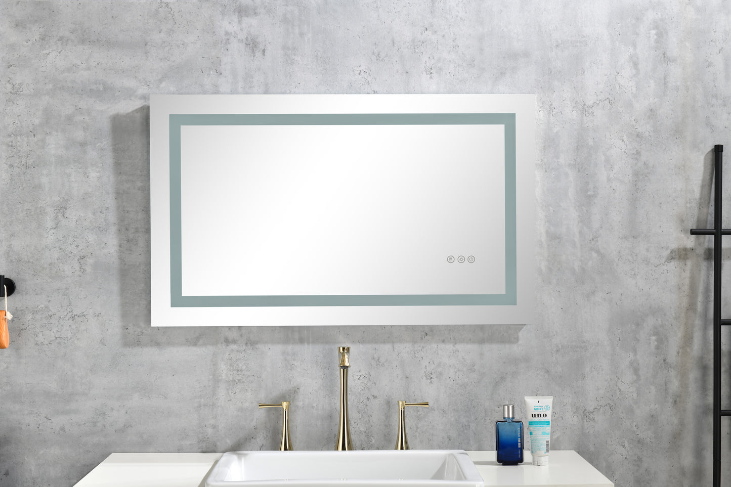 Dimmable 36" x 24" LED Vanity Mirror with Anti-Fog, Smart Touch Controls, and Adjustable Color Temperature