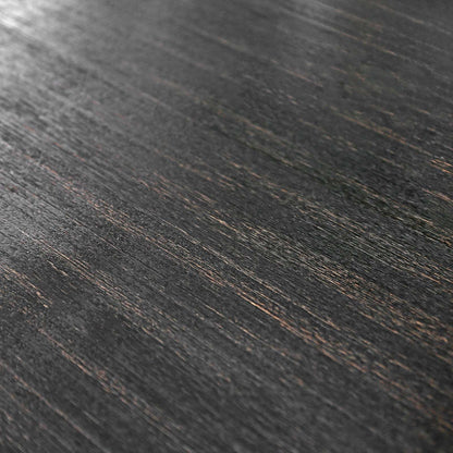 44W Counter Height Dining Bench, 25H, Solid Wood, Linen Beige Upholstery, Nailhead Trim, Rustic, Black