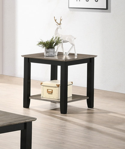 End Table for Living Room - 22in Square - Solid Rubberwood with Veneer Top, Contemporary, 1-Piece Walnut