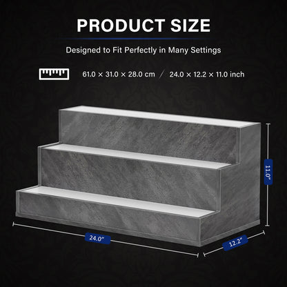 Illuminated Grey Liquor Bottle Display Shelf 24 Inch LED