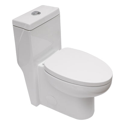 Modern Ceramic One-Piece Toilet with Dual Flush and Soft-Close Seat