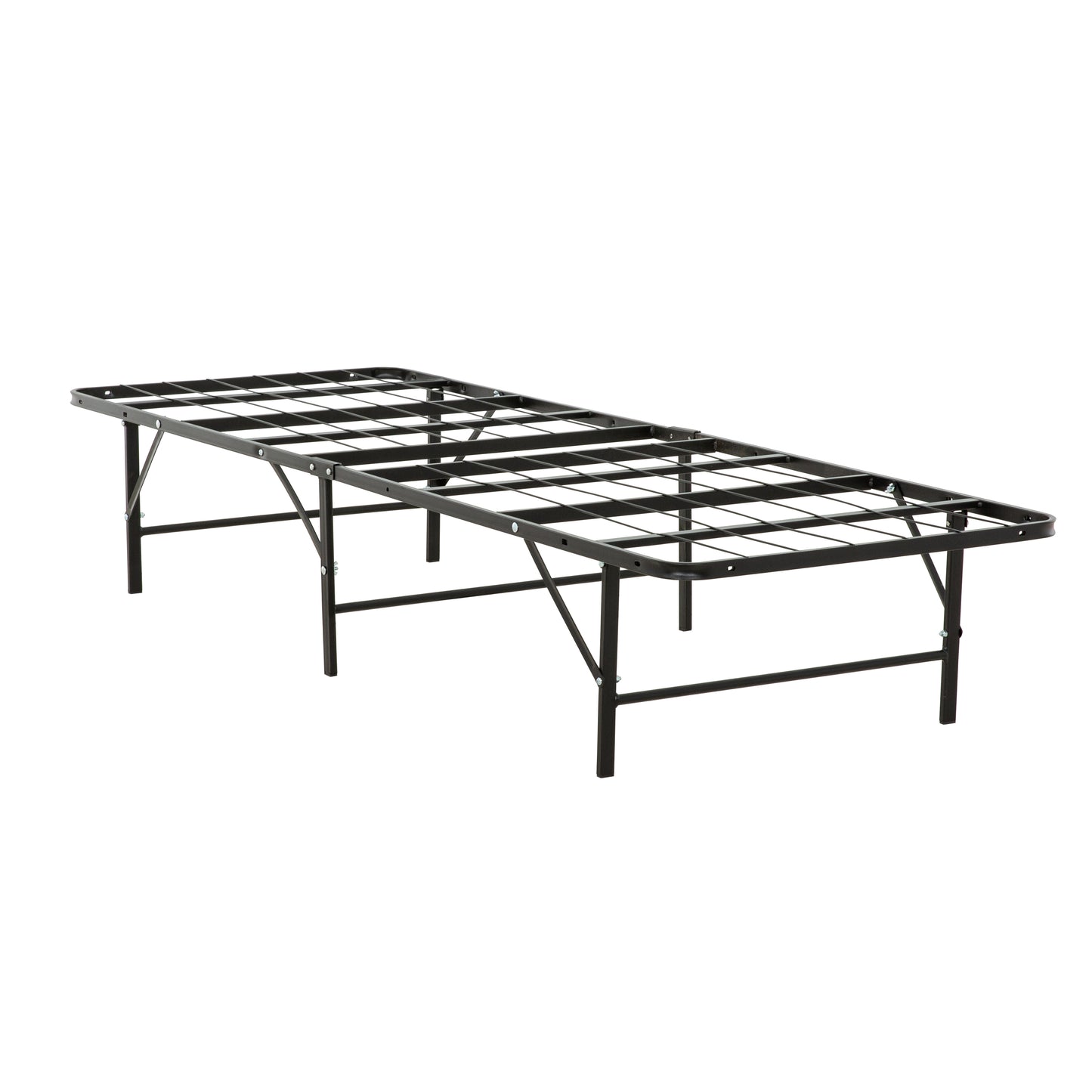 Twin XL Solid Metal Bed Frame with Strong Support and Under-Bed Storage - Black