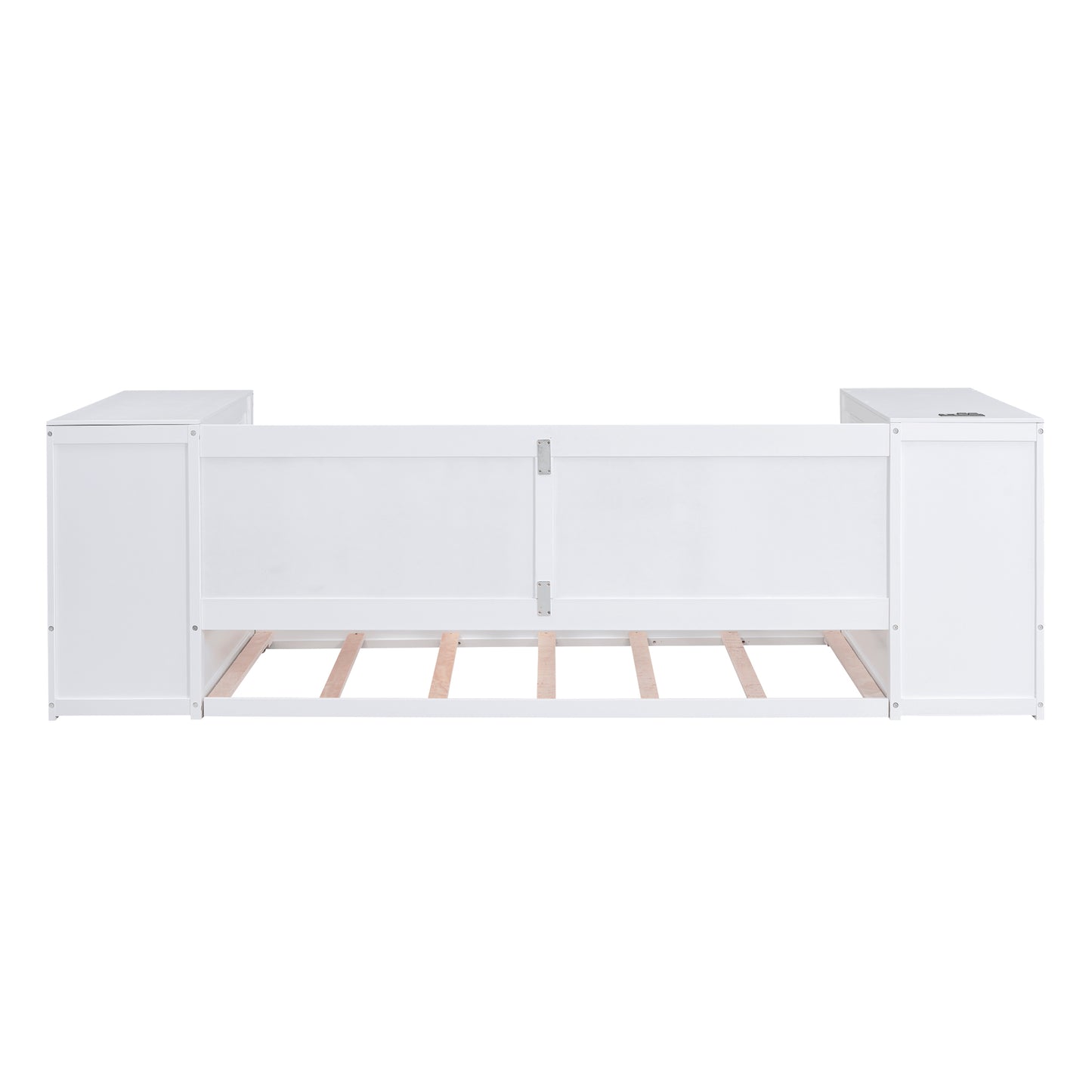Elegant Twin Size Daybed with Storage and USB Charging, White