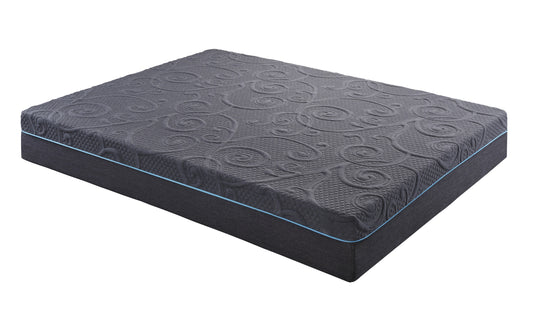 11-Inch Dark Gray Hybrid Mattress with Gel-Infused Memory Foam for Queen Bed, Mattress in a Box