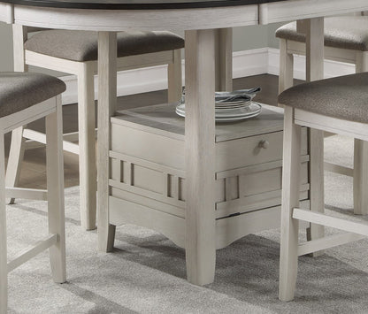 Counter Height Table Leaf Antique White And Rosy Brown