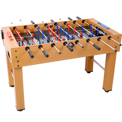 54-Inch Foosball Table with Analog Scoring, 46-1/4 x 24-3/4 Playfield, Free Accessories, Brown