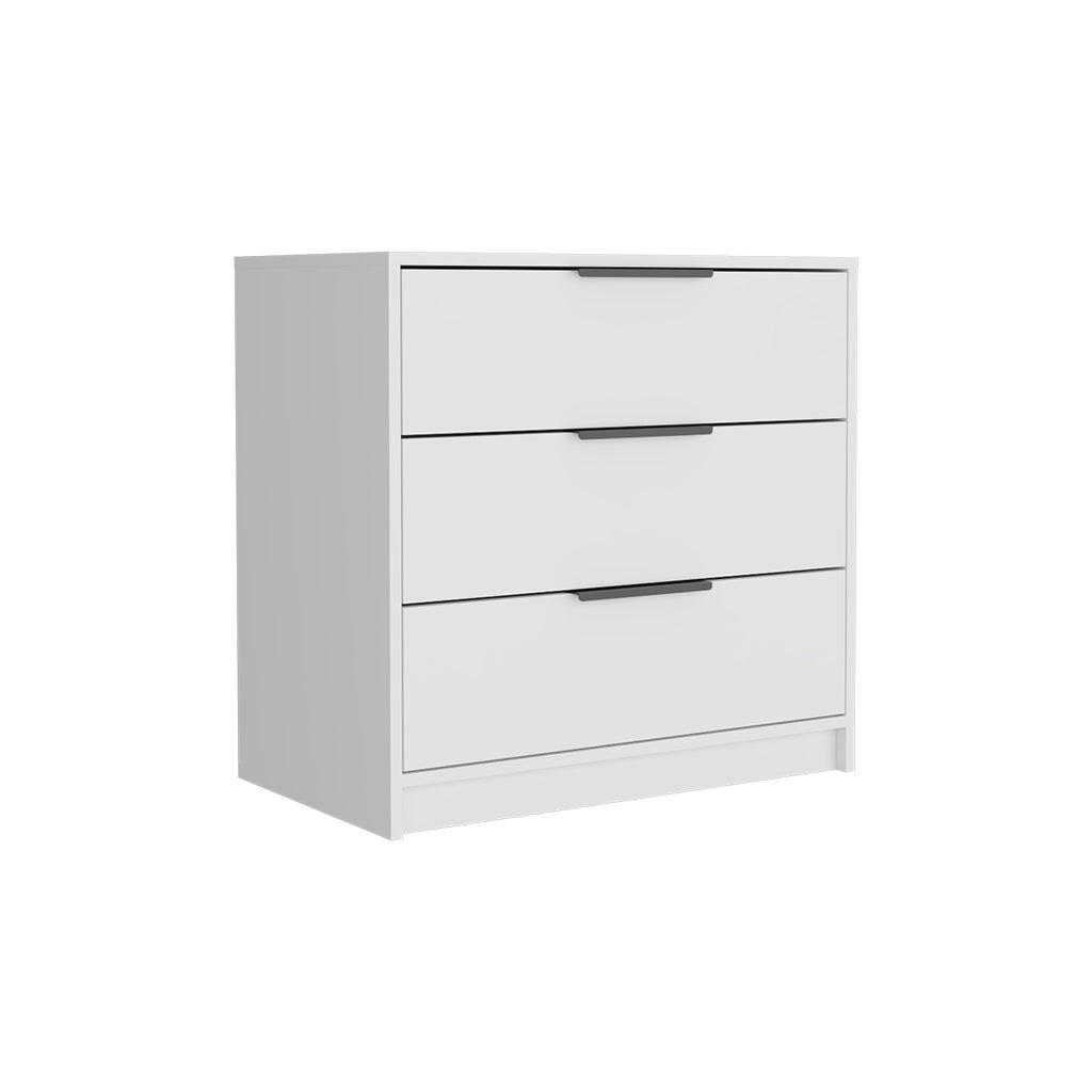 Kaia Modern White 3-Drawer Dresser with Elegant Top