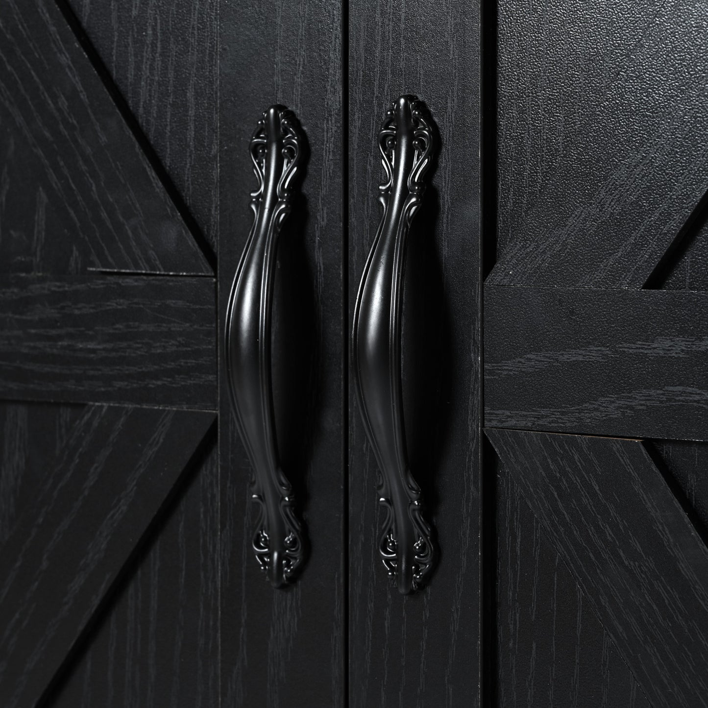 54.5" Rustic Farmhouse Kitchen Island with Power Outlet, Internal Storage, Drop Leaf, and Rolling Wheels for Home and Dining Room - Black