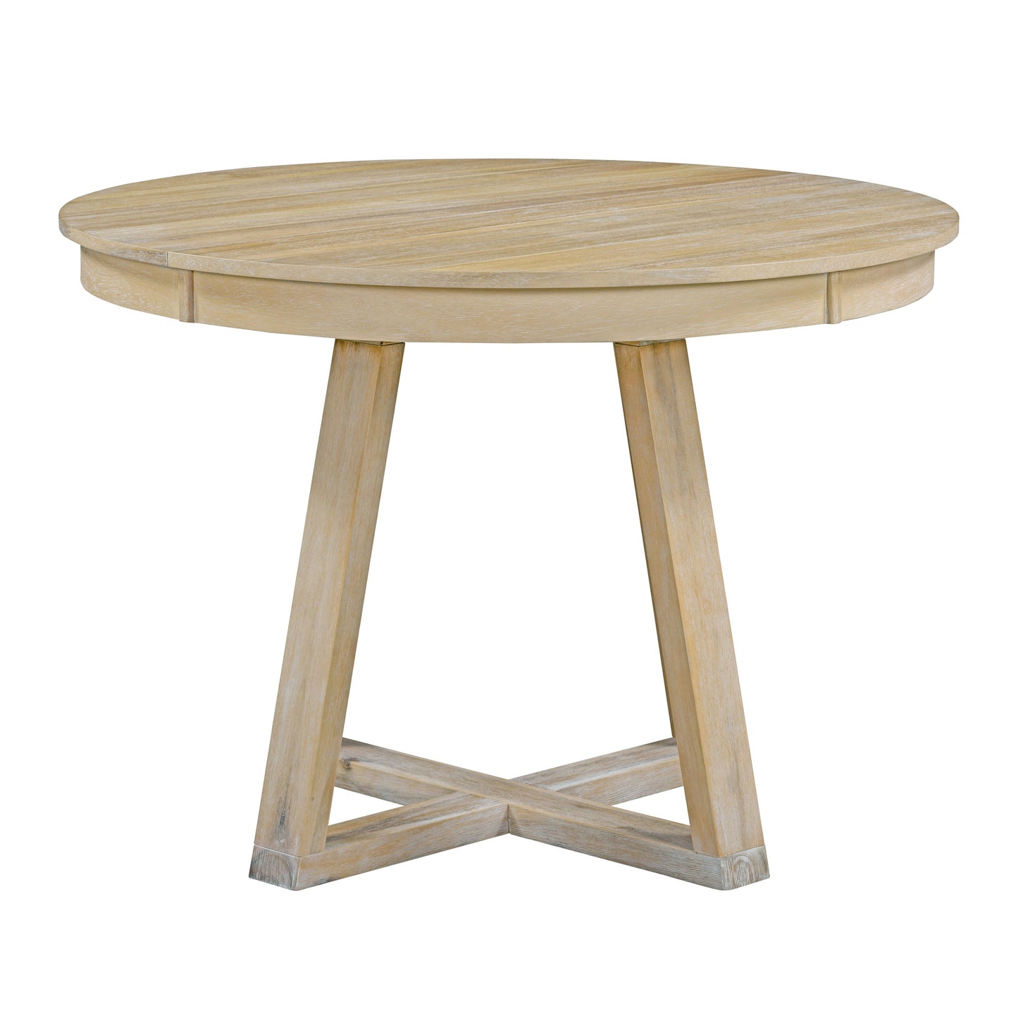 Retro 5 Piece Round Dining Set With 16In Leaf Chairs Natural