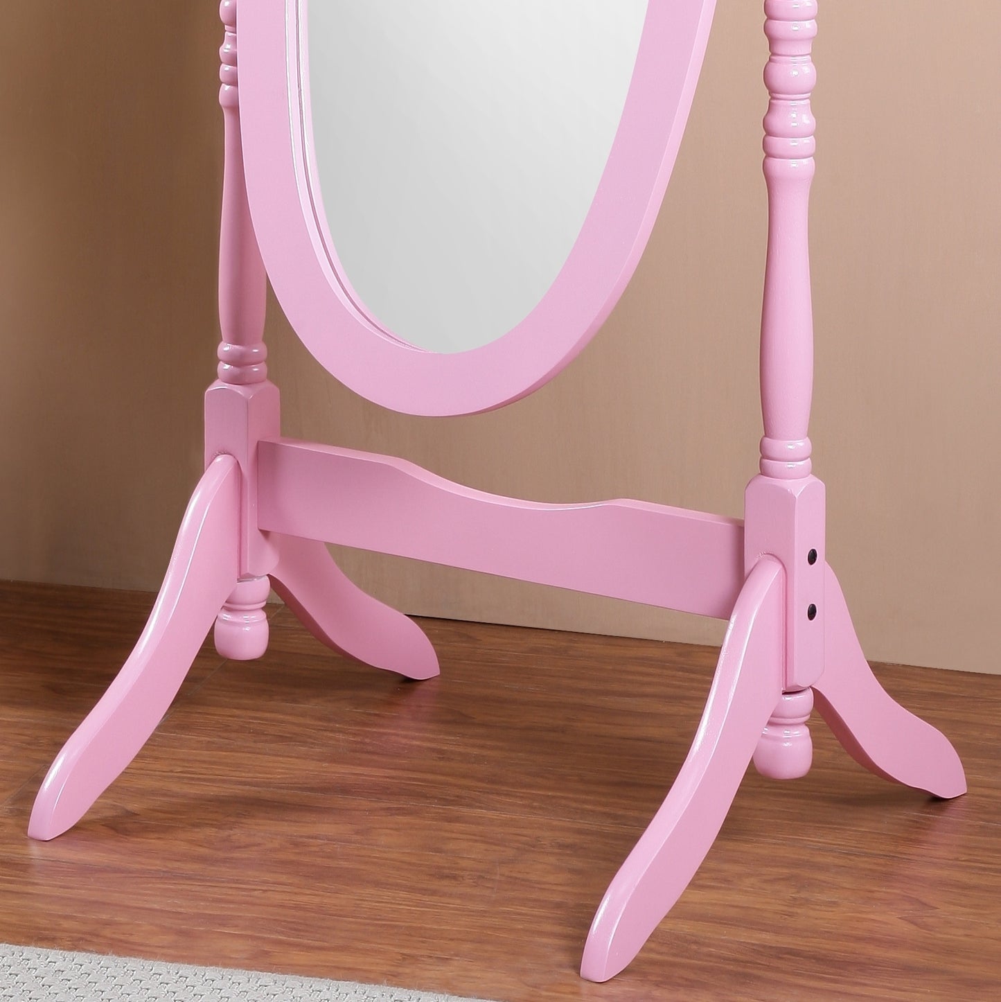 Antique-Inspired Pink Queen Anna Cheval Mirror with Elegant Wood Frame