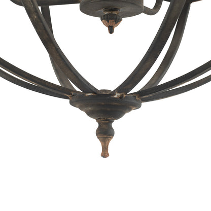 Four-Light Iron Chandelier with Adjustable Chain for Kitchen, Dining Room Matte Black