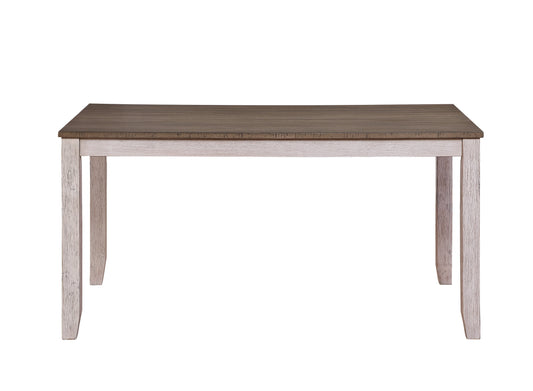 Dining Table One Piece Wood Transitional Grayish White