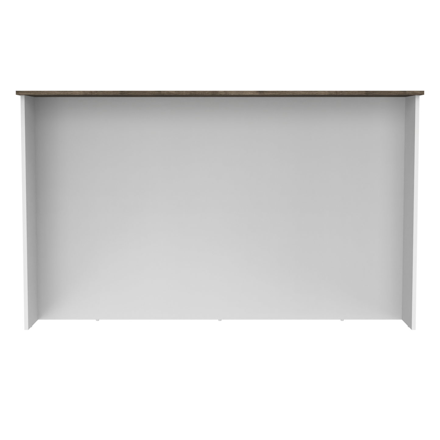 Modern Ginger Kitchen Island with Open Shelves and Cabinets - White/Dark Brown