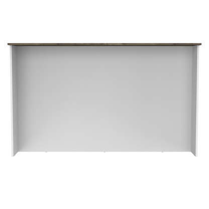 Modern Ginger Kitchen Island with Open Shelves and Cabinets - White/Dark Brown