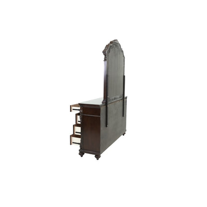 Elegant Antique Cherry & Walnut Dresser with Mirror - Timeless Storage Solution for Your Bedroom