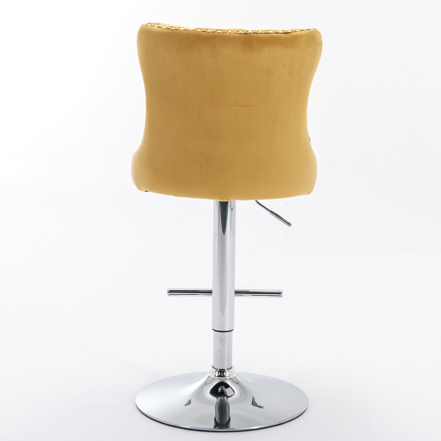 AA Furniture Gold Velvet Swivel Barstools 25-33in Set Of 2
