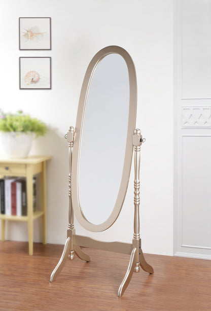 Antique-Inspired Gold-Finished Wood Cheval Mirror in Queen Anna Style
