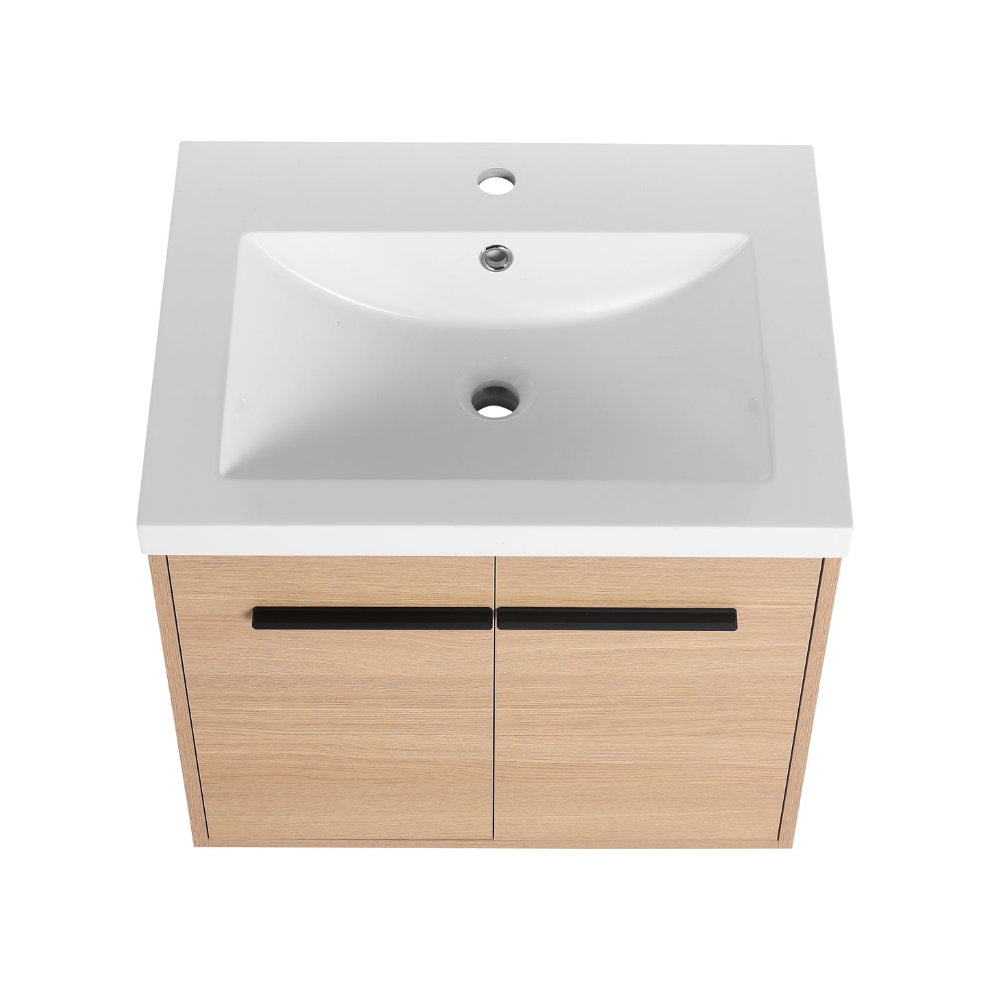 American Design 24-Inch Oak Bathroom Vanity with Resin Sink and 2-Door Cabinet