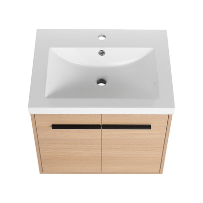American Design 24-Inch Oak Bathroom Vanity with Resin Sink and 2-Door Cabinet