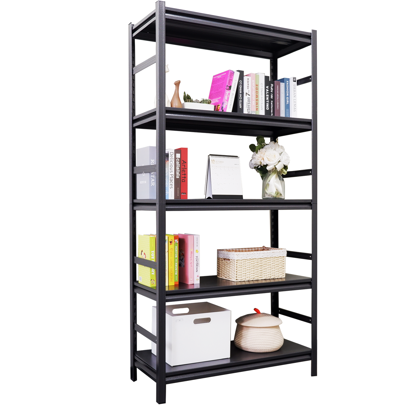 Heavy-Duty Adjustable 5-Tier Metal Storage Shelving Unit - 2000LBS Capacity for Kitchen, Garage, and Pantry