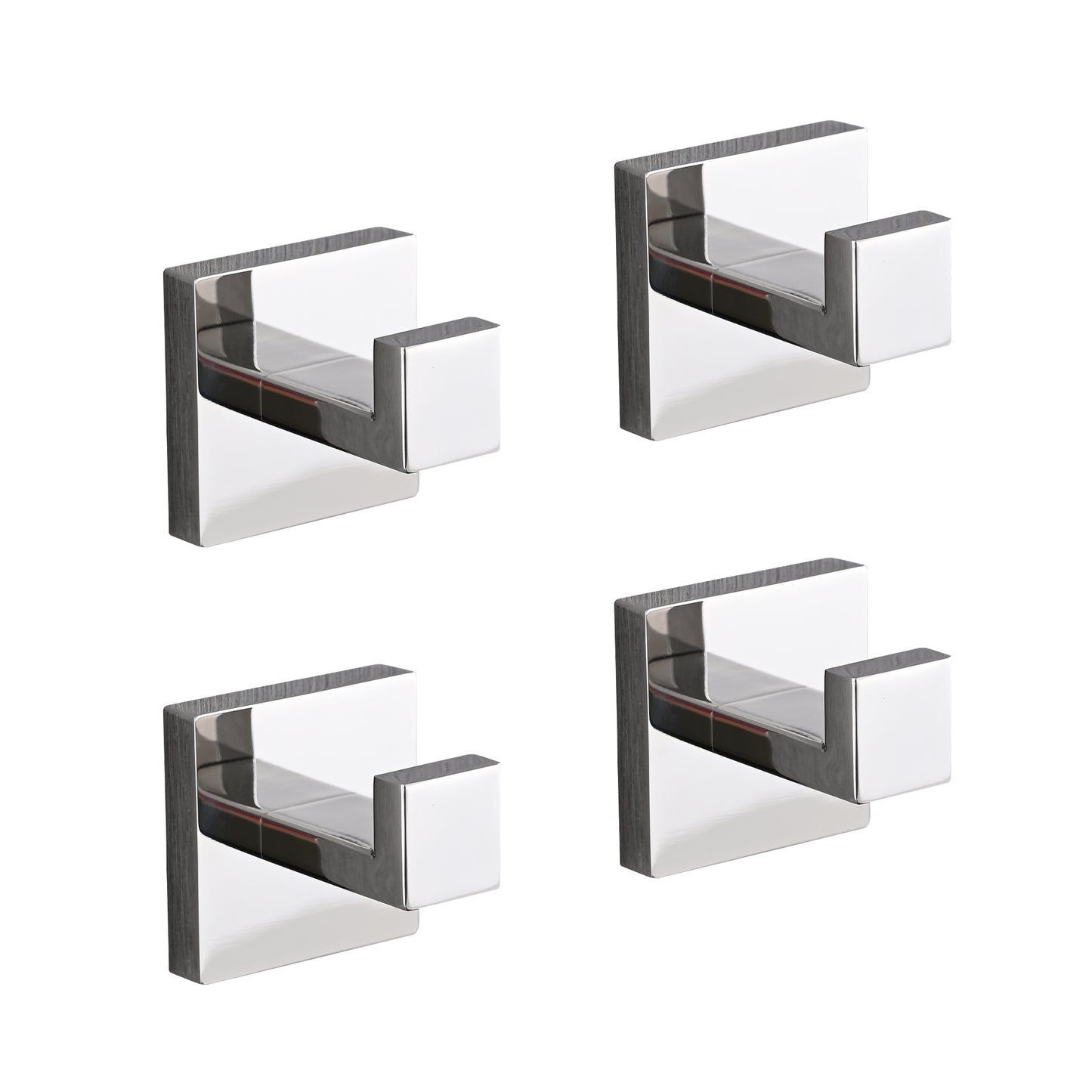 4 Pack Wall-Mounted Stainless Steel Bathroom Towel Hooks/Coat Hooks for Bathroom, Bedroom, Kitchen