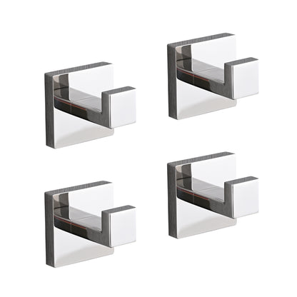 4 Pack Wall-Mounted Stainless Steel Bathroom Towel Hooks/Coat Hooks for Bathroom, Bedroom, Kitchen