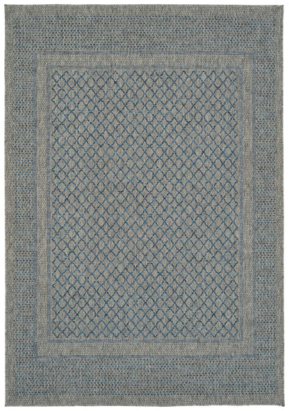 Rectangular Area Rug 5'3" x 7'6", High-Low Cut & Loop, Modern, Indoor/Outdoor, Polypropylene, Multi