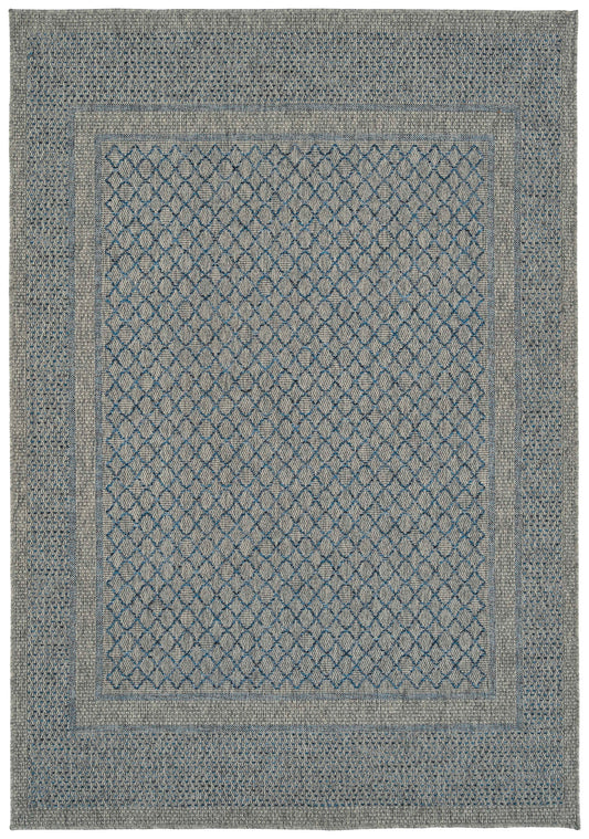 Rectangular Area Rug 5'3" x 7'6", High-Low Cut & Loop, Modern, Indoor/Outdoor, Polypropylene, Multi