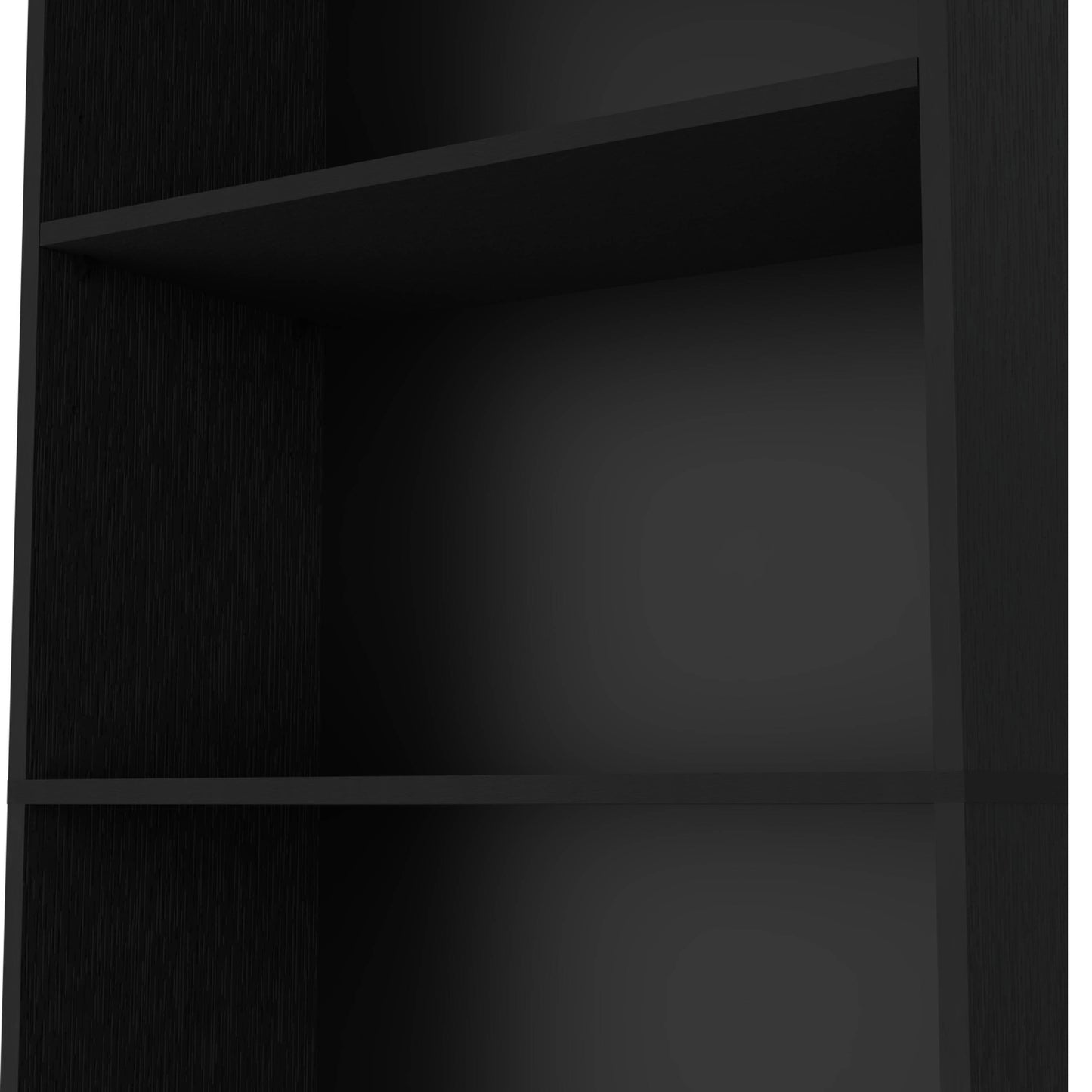 Modern Black 4-Tier Bookcase with Versatile Storage Solutions