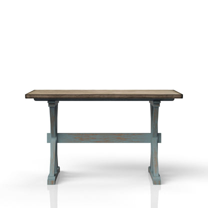 Counter Height Dining Table X Base Solid Wood MDF Walnut