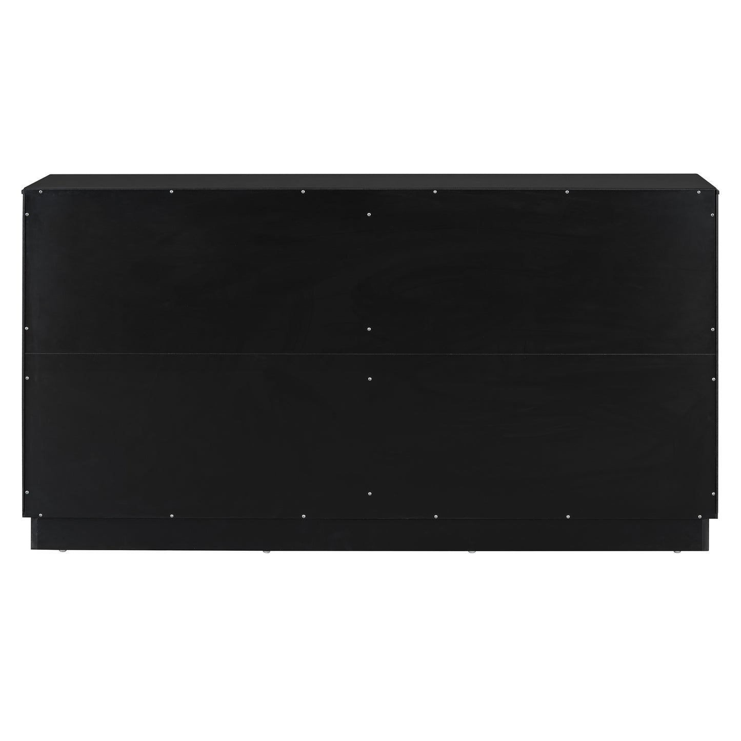 TREXM Sideboard with 4 Doors Large Storage Space Buffet Cabinet with Adjustable Shelves and Silver Handles for Kitchen, Dining Room, Living Room (Black)