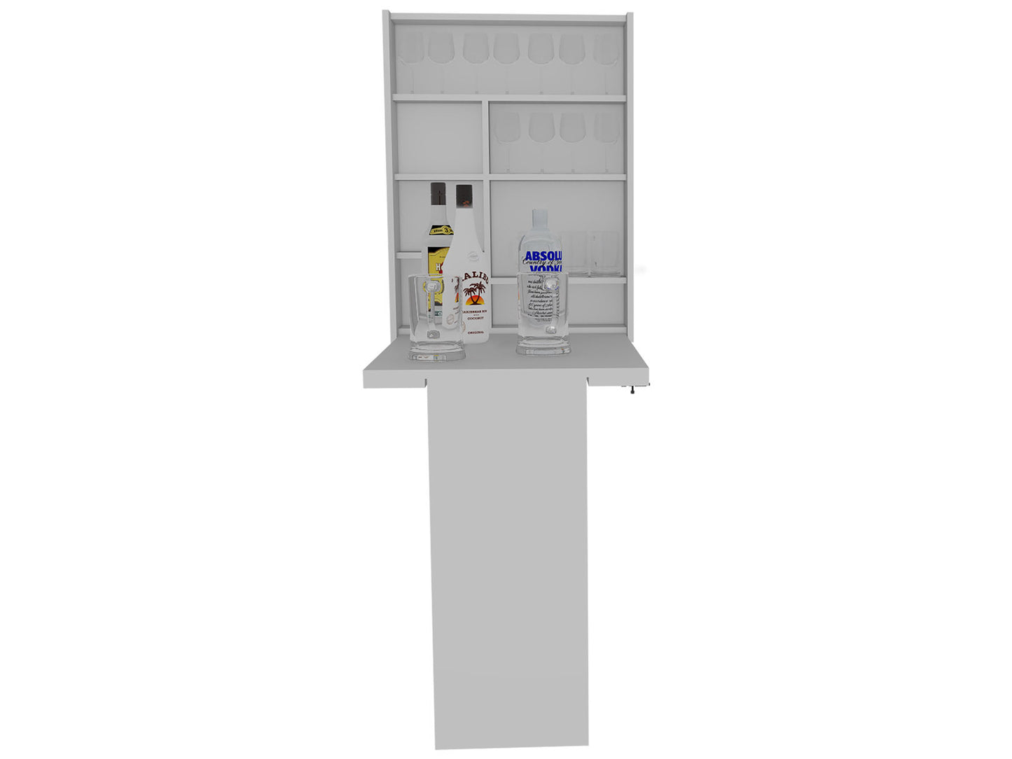 White Foldable Table With Adjustable Shelving For Home