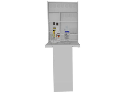 White Foldable Table With Adjustable Shelving For Home