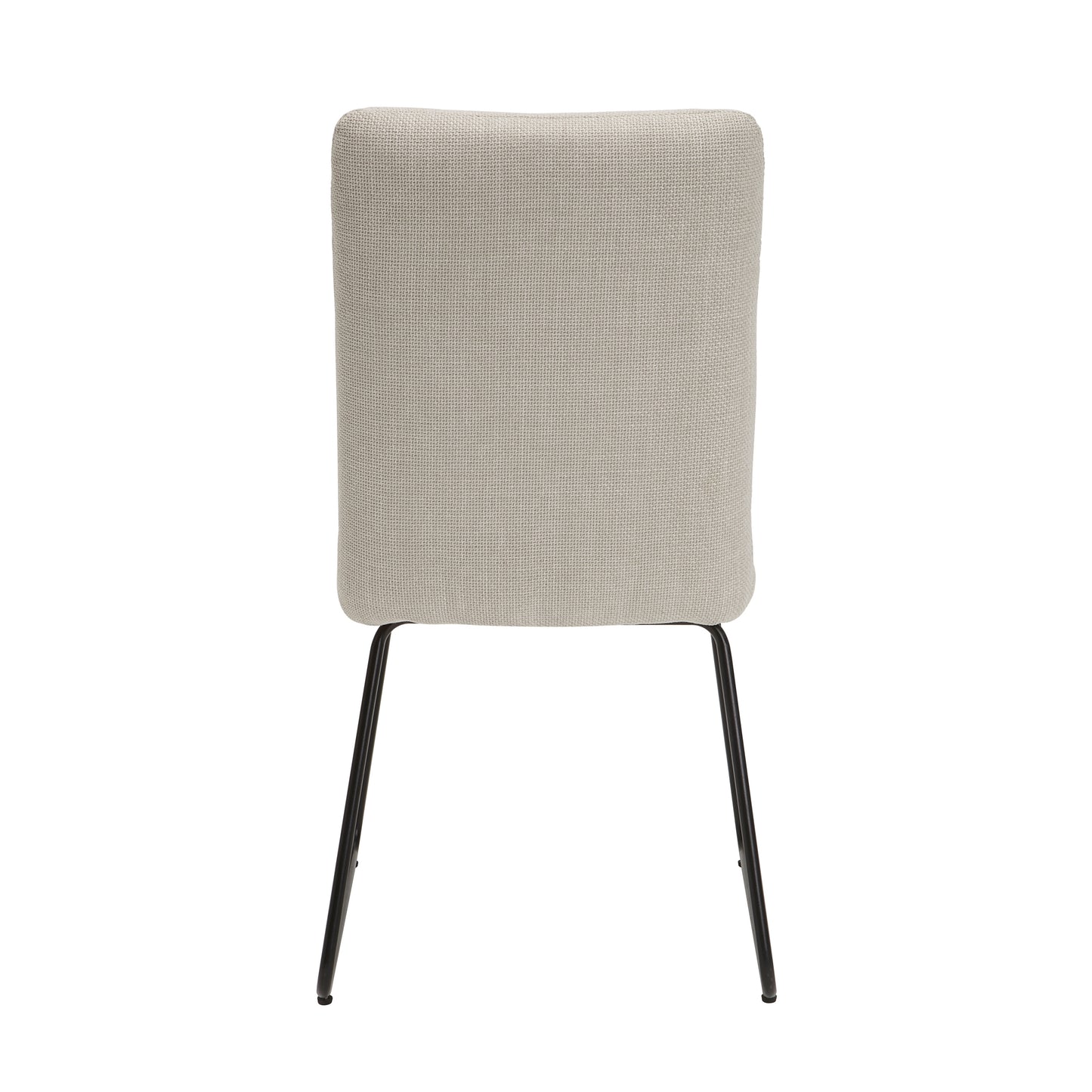 2-Piece Casual Modern Dining Chair Set, Side Chairs, Polyester Fabric, Tubular Metal Legs, Beige