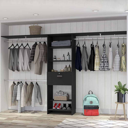 Ashland Black Bedroom Closet Organization System