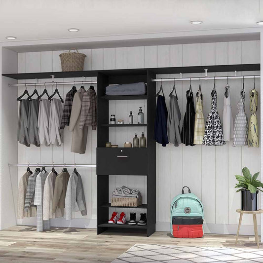 Ashland Black Bedroom Closet Organization System