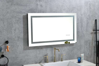 Dimmable LED Vanity Mirror with Anti-Fog, Backlight, and Memory Function - 40"x24" Multi-Color Bathroom Wall Mirror