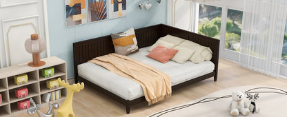 Elegant Espresso Wood Daybed/Sofa Bed with Mid-Century Modern Design