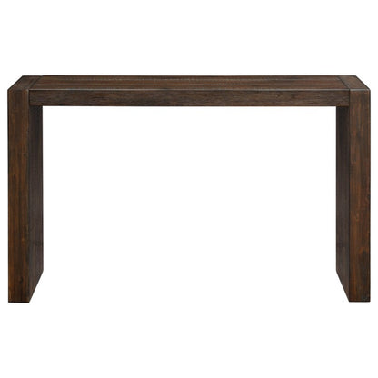 Solid Wood Console Table, Modern Distressed Finish, 64W x 15D x 36H, Entryway or Living Room Use, Brown