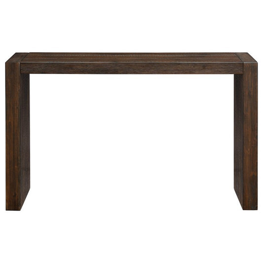 Solid Wood Console Table, Modern Distressed Finish, 64W x 15D x 36H, Entryway or Living Room Use, Brown