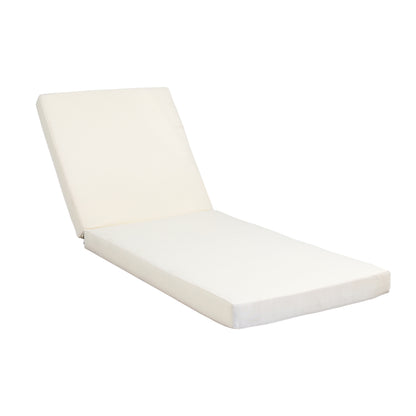 Outdoor Chaise Lounge Cushion For Patio Furniture, 76.25 Inch Length And 27.25 Inch Width, Waterproof Fabric Cream
