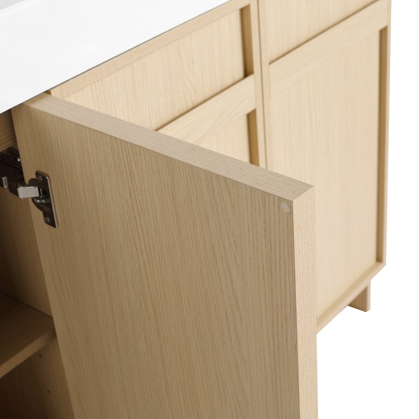 60-Inch Modern Freestanding Bathroom Vanity with Double Resin Sink & Soft-Close Doors